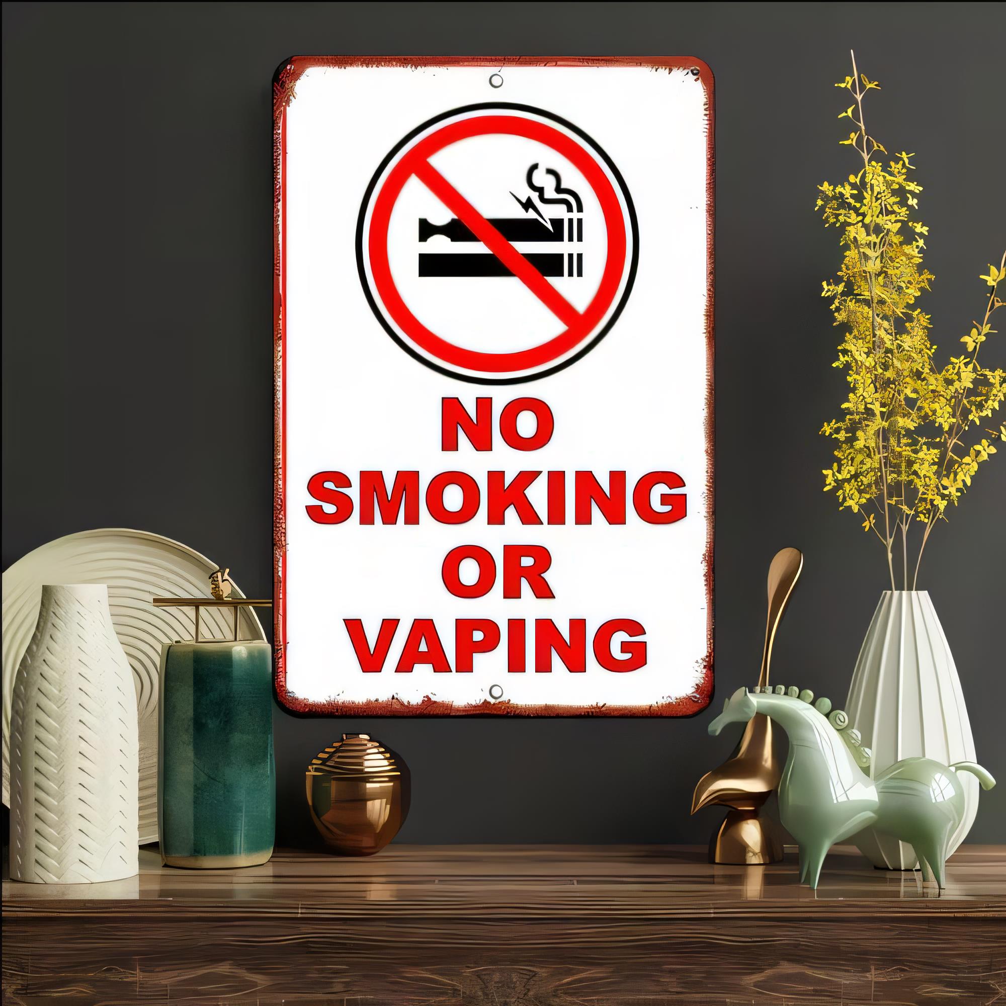 Vaping Area - Letrero de Metal Retro, Prohibido Fumar